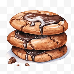 水彩巧克力饼干饼干剪贴画
