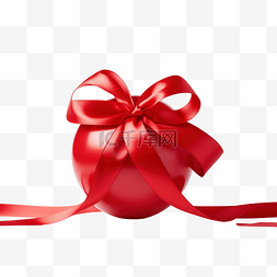 卡片质地图片_圣诞礼物包装丝带礼物一球红丝带
