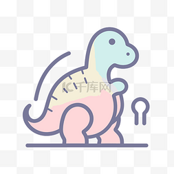 彩色恐龙侧面有钥匙和钥匙孔纹身