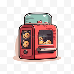 卡通方形饼干图片_卡通零食机，里面有饼干 向量
