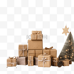 礼盒垂直图片_附近地板上的圣诞垂直静物，零废