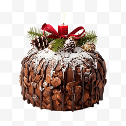红松果图片_意大利巧克力节日糕点圣诞蛋糕，
