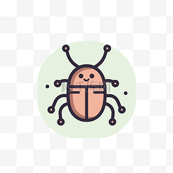 可爱的甲虫矢量设计图标集插图 c