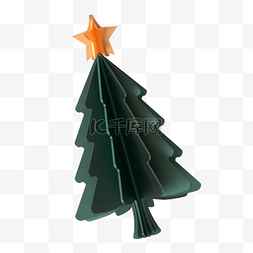 绿色圣诞装饰图片_圣诞饰品3d渲染圣诞树
