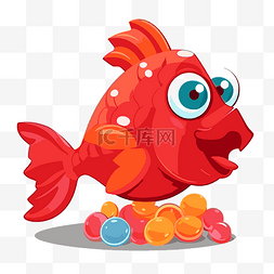 卡通瑞典图片_瑞典鱼剪贴画 一条可爱的红鱼，