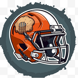 布纹质感贴图图片_克利夫兰布朗队橄榄球头盔矢量图