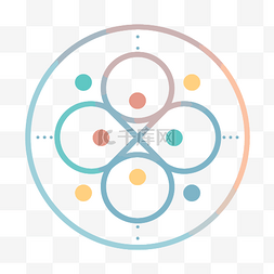 中心有四个不同颜色的圆圈 向量