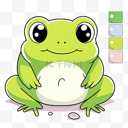 可爱青蛙矢量图片_青蛙按数字颜色 squishmallow 着色页