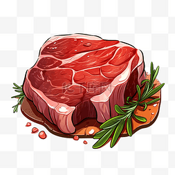 切肉的厨师图片_牛排肉png插图