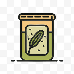橄榄绿叶图片_一罐带绿叶的橄榄酱 向量