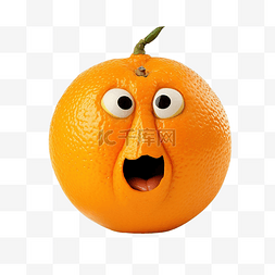 橙色的脸惊讶孤立