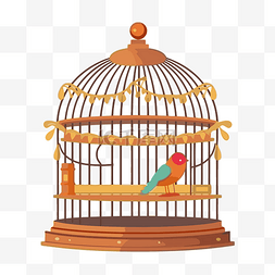 笼子剪贴画笼子与色彩缤纷的鸟插