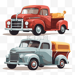 汽车和卡车剪贴画两个不同侧面卡