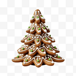美食涂鸦字图片_圣诞树形式的圣诞姜饼