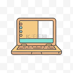 笔记本电脑白色图片_笔记本电脑图标的插图 向量