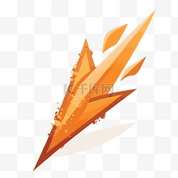 箭头剪贴画明亮的橙色火箭头与烟