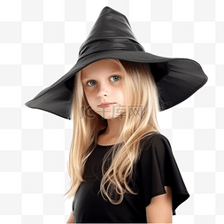 4件图片_一件黑色礼服和一顶巫婆帽子万圣