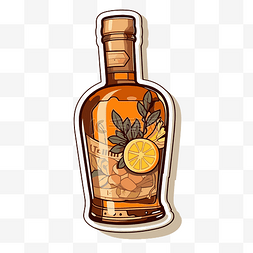 两个瓶子图片_带有两个瓶子和一个橙色剪贴画的