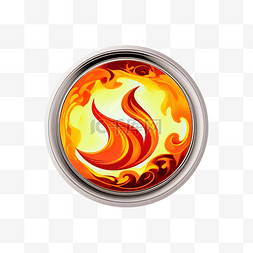 台球八球火焰徽章