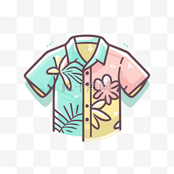 夏威夷衬衫图标设计模式 向量