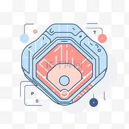 矢量棒球场图片_平面棒球地面图标矢量线图标