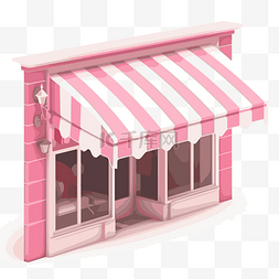 卡通粉色商店图片_粉红色遮阳篷 向量