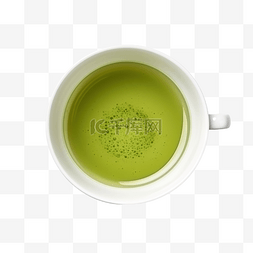 绿茶杯的顶视图