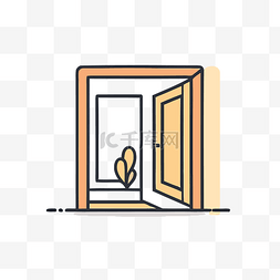 一扇门图片_一个打开的门的图标，角落里有一