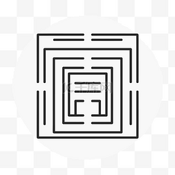 简单迷宫的方线图标 向量
