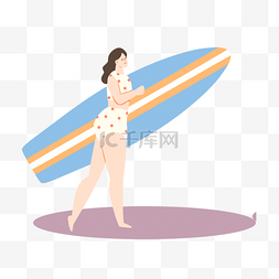 海沙滩冲浪图片_准备去冲浪的女人