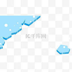 商业抽象立体图片_浮冰冰块边框冬季雪花