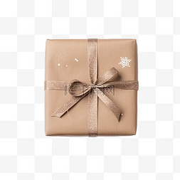 手礼物盒图片_圣诞装饰上用牛皮纸包裹的圣诞礼