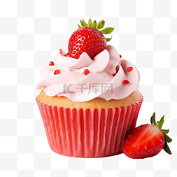 可口草莓图片_草莓杯蛋糕