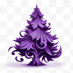 树上木瓜树上图片_紫色圣诞树 向量