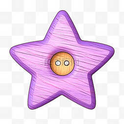 紫色卡通星木按钮