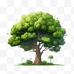 生态持续图片_綠樹卡通插圖