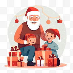 儿子字图片_祖父带着儿子和孙子在圣诞节装饰