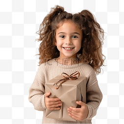 拿着袋子手图片_来临圣诞快乐，一个孩子拿着一个