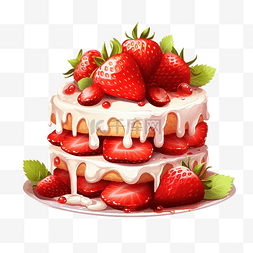 草莓威化饼干图片_草莓蛋糕 PNG