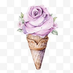 冰淇淋情人节图片_水彩婚礼冰淇淋