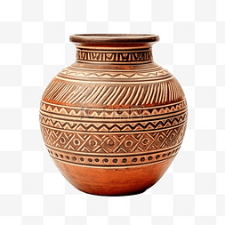 泰国陶器古罐隔离在孤立