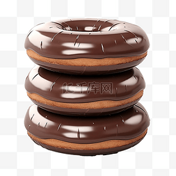3d糖果图标图片_巧克力甜甜圈 3d 插图
