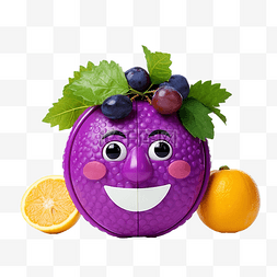 水果可重复使用的紫色脸