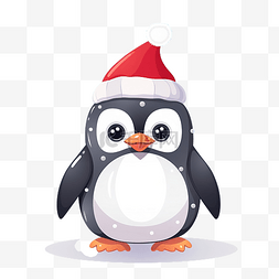 冰山小企鹅图片_可爱的小企鹅平面卡通圣诞装饰