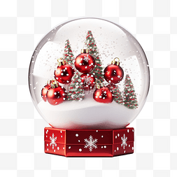 地球玻璃球图片_圣诞雪球与飘落的雪花