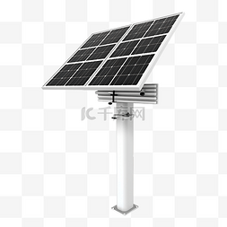 太阳能屋顶图片_带有太阳能电池板的电线杆的 3d 