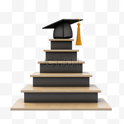 毕业粉笔图片_绿色黑板粉笔楼梯上毕业帽的步骤