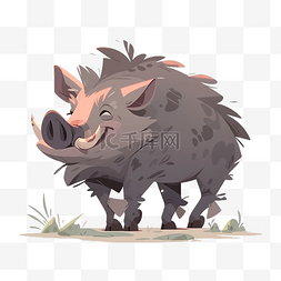 黑色猪头图片_野猪或猪