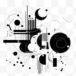 抽象的黑色和白色与形状