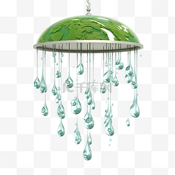 3d 插图雨在地球母亲日集